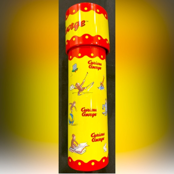 Curious George Monkey Metal Tin Cool Colorful Kaleidoscope Toy By Schylling Rare - Picture 2 of 2